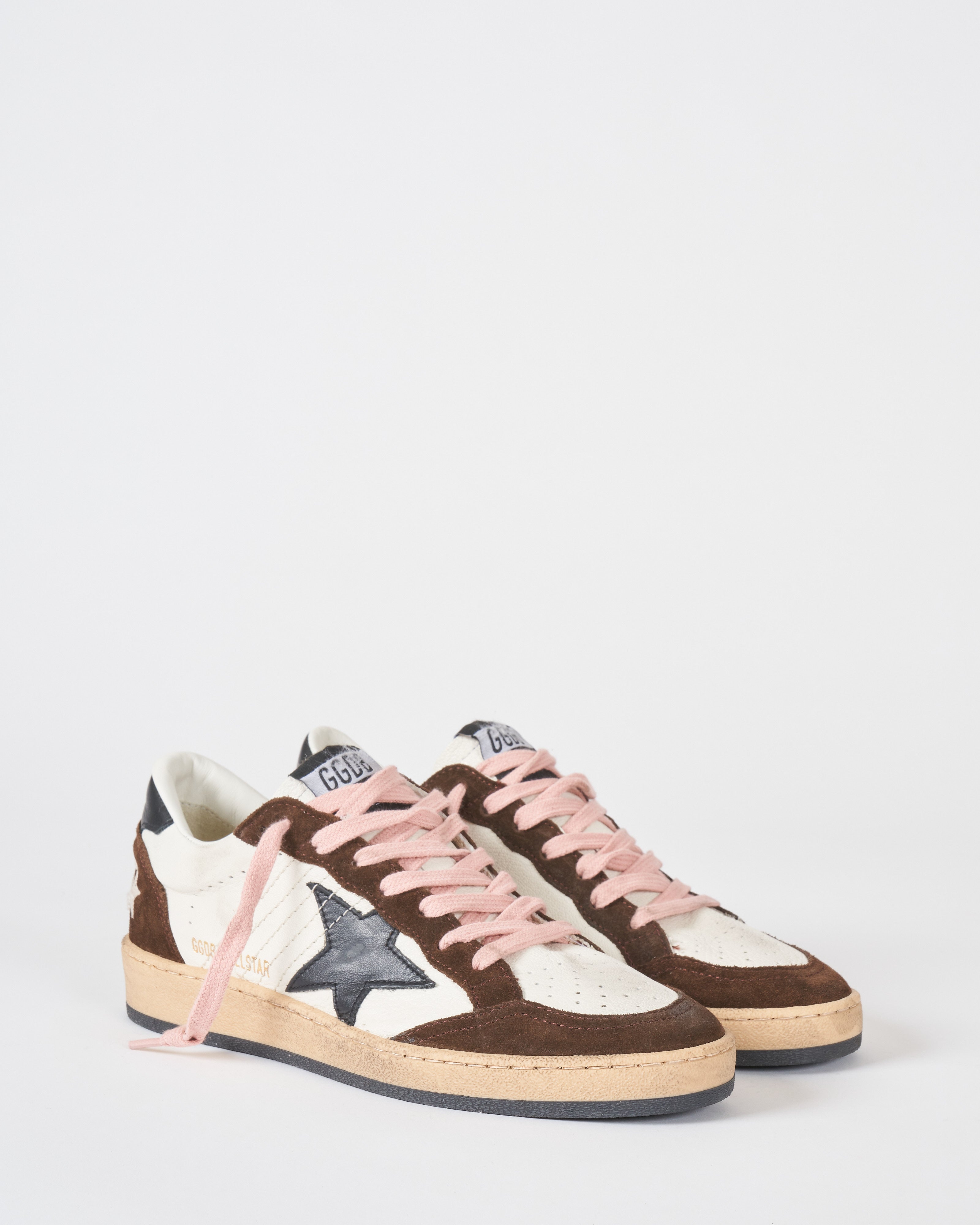 Golden Goose Ballstar Nappa With Stitching And Leather Star White