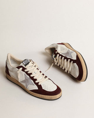 ballstar nappa with suede and 3d star - red wine/white