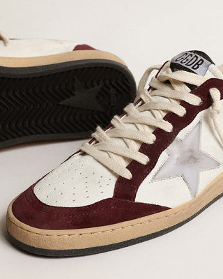 ballstar nappa with suede and 3d star - red wine/white