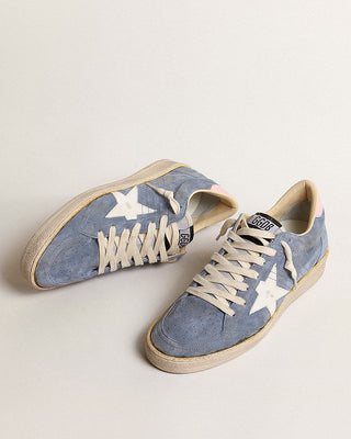 ballstar suede with leather star and nylon tongue - powder blue/white/pink