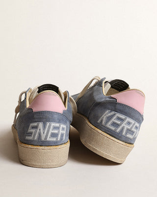 ballstar suede with leather star and nylon tongue - powder blue/white/pink