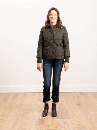 silchester quilted coat - sage