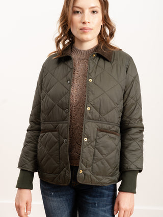 silchester quilted coat - sage