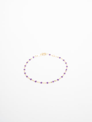 violet bead bracelet - yellow gold