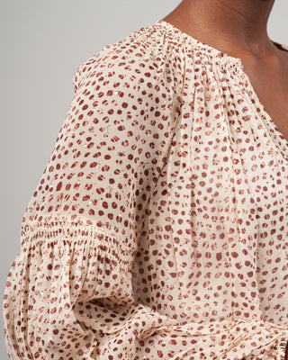 bellita blouse - leopard ikat dot lid