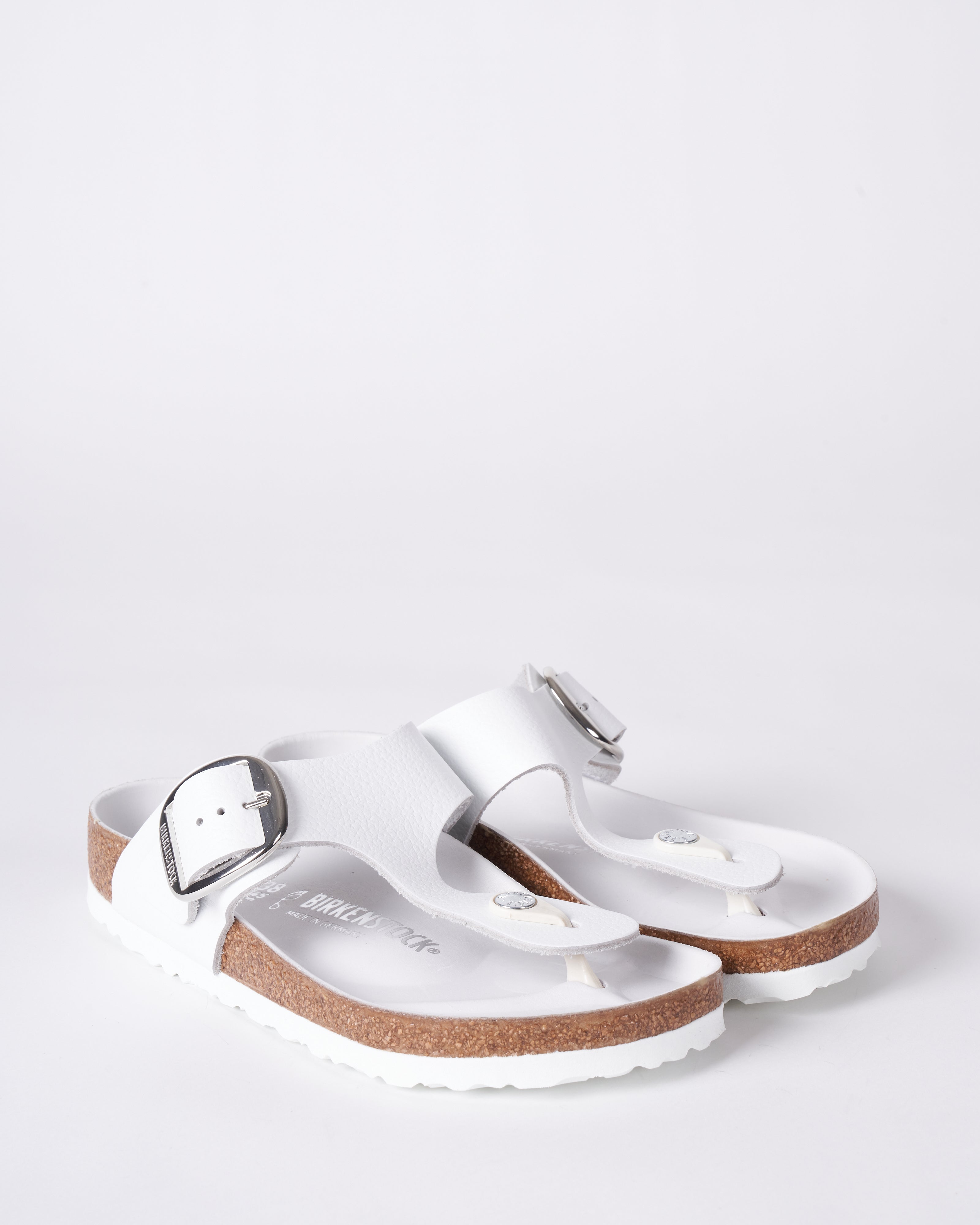 Big Buckle White Leather