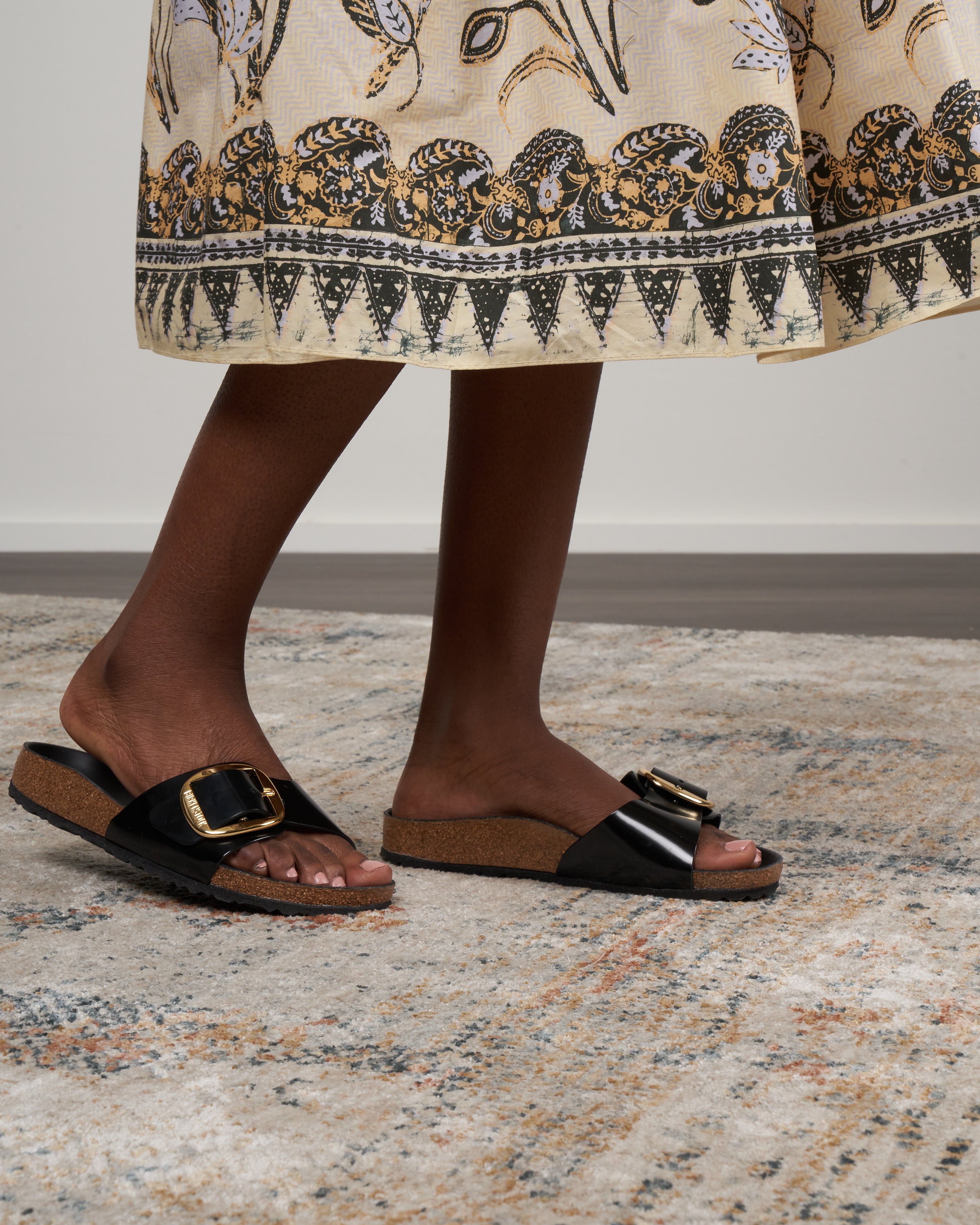 Birkenstock Madrid Big Buckle Black High Shine Leather