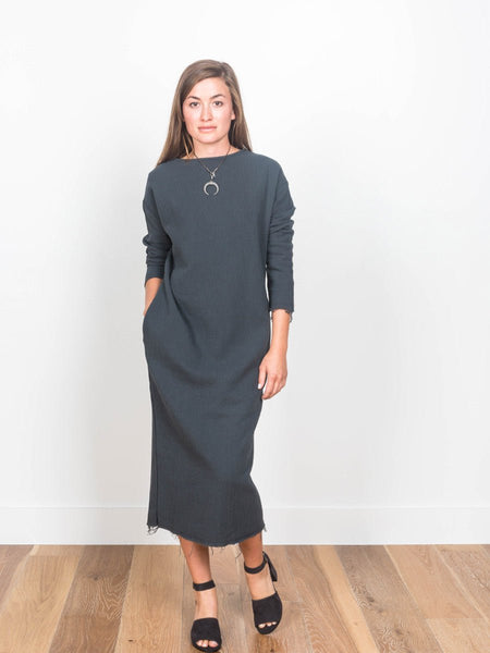black crane jersey top dress quilted Neckline:HIGH NECK