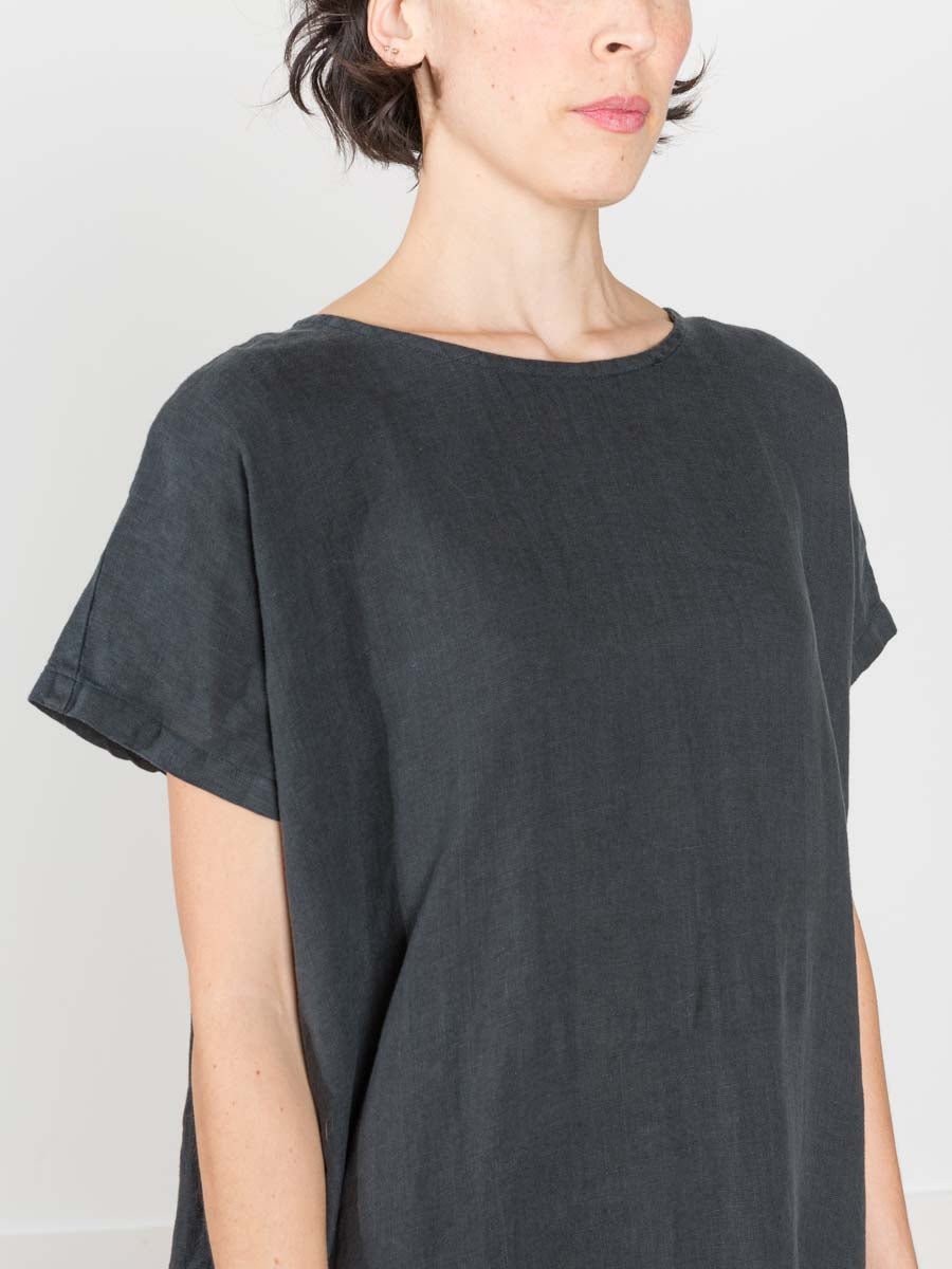 pleated cocoon dress - black pleated cocoon dress - black