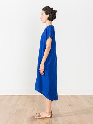 pleated cocoon dress - royal