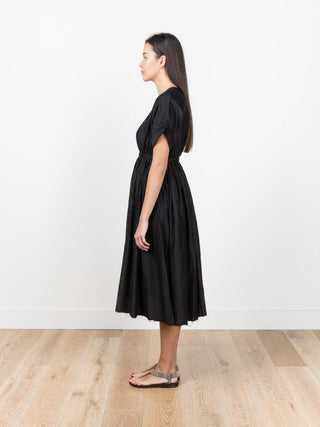 pleated dress - black