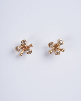 blossom bronze post earrings