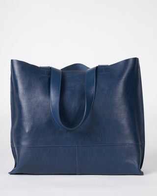 blu shoulder tote - blue leather