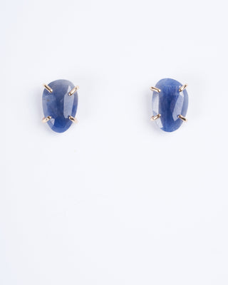 blue sapphire freeform post earring - blue