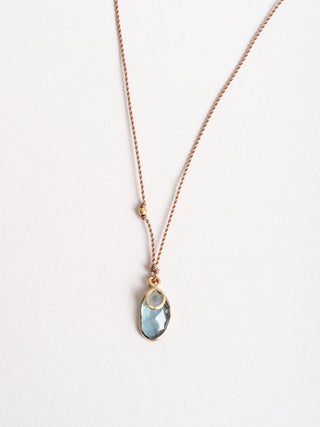 blue topaz/diamond slice necklace