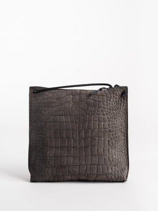 strappy pouch - flannel sueded gator
