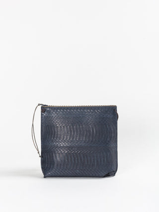 strappy pouch - navy watersnake