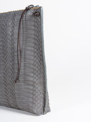 strappy pouch - snake grey