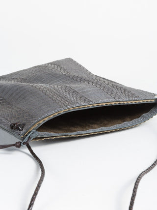 strappy pouch - snake grey