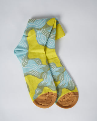 short sock- light blue and yellow
