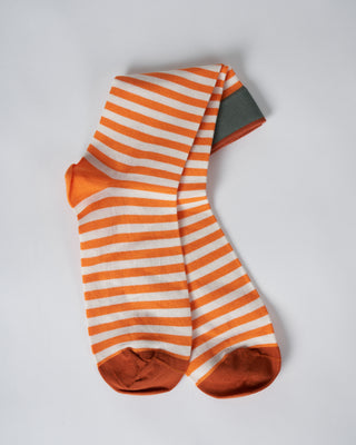short sock- orange and pink stripe