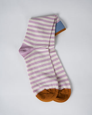 short sock- pink and white stripe
