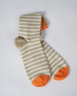short sock- tan and white stripe