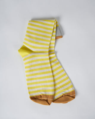 short sock- yellow and white stripe