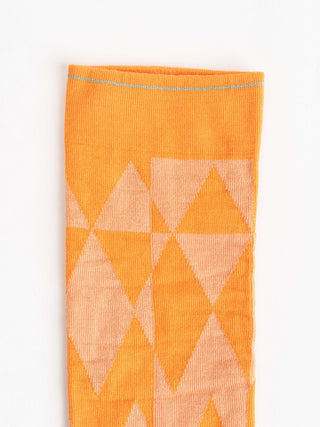 short sock - orange argyle