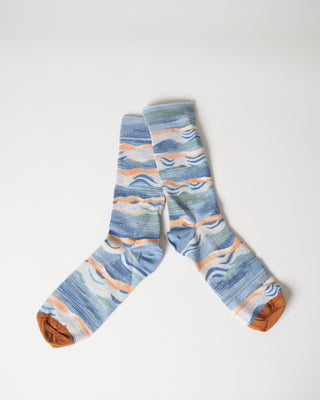 short socks - blue waves