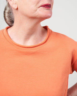 boyfriend crew neck sweatshirt - tangerine