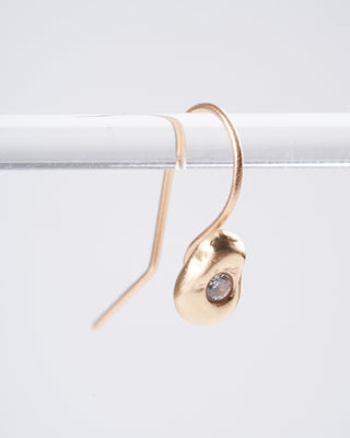 bronze with zirconia gold filled wire earrings - bronze
