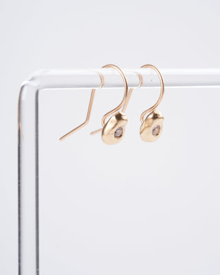 bronze with zirconia gold filled wire earrings - bronze
