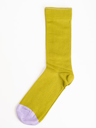 short sock - bronze w/ purple