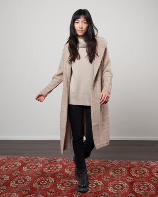 alpaca long coat sweater - beige