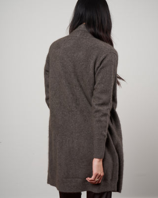 cashmere sweater coat - grey brown