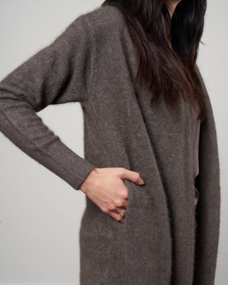 cashmere sweater coat - grey brown