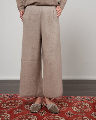 wide leg pull on pant - beige