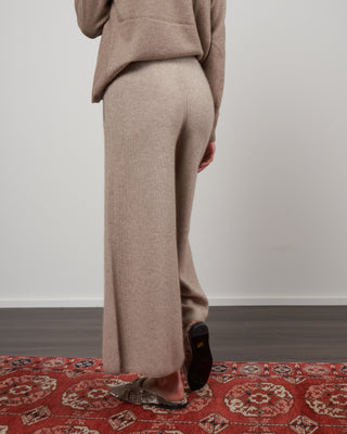 wide leg pull on pant - beige