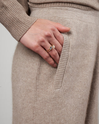 wide leg pull on pant - beige