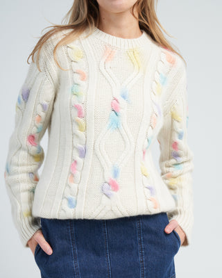 cable knit crew - pink