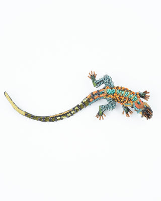 caiman lizard brooch pin - embroidery