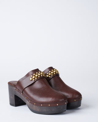 leather clog - brown aniv leather