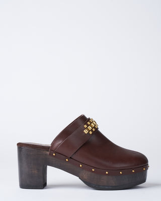leather clog - brown aniv leather