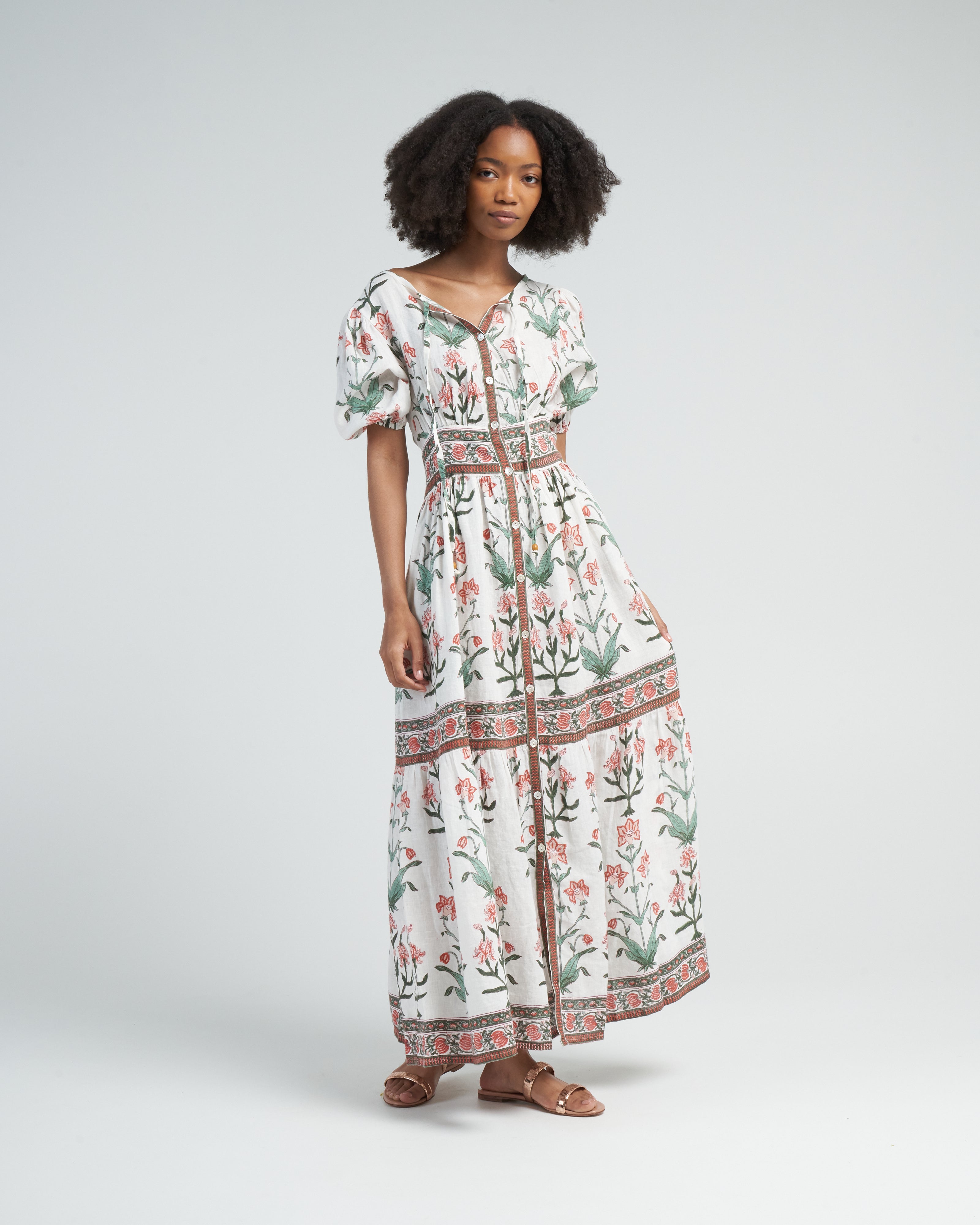 camilla linen dress Blue Melange Linen Dress Camilla