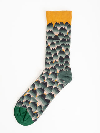 short sock - cannelle w/ mountains