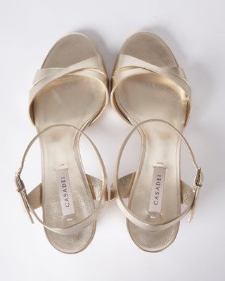 gloria tiffany visione - golden heeled sandal with ankle strap