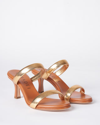 sveva two strap heeled sandal - florence roma - etruria oro