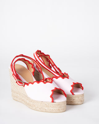 rosa claro / canvas wedge w/ strap - pink/red