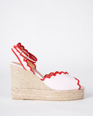 rosa claro / canvas wedge w/ strap - pink/red